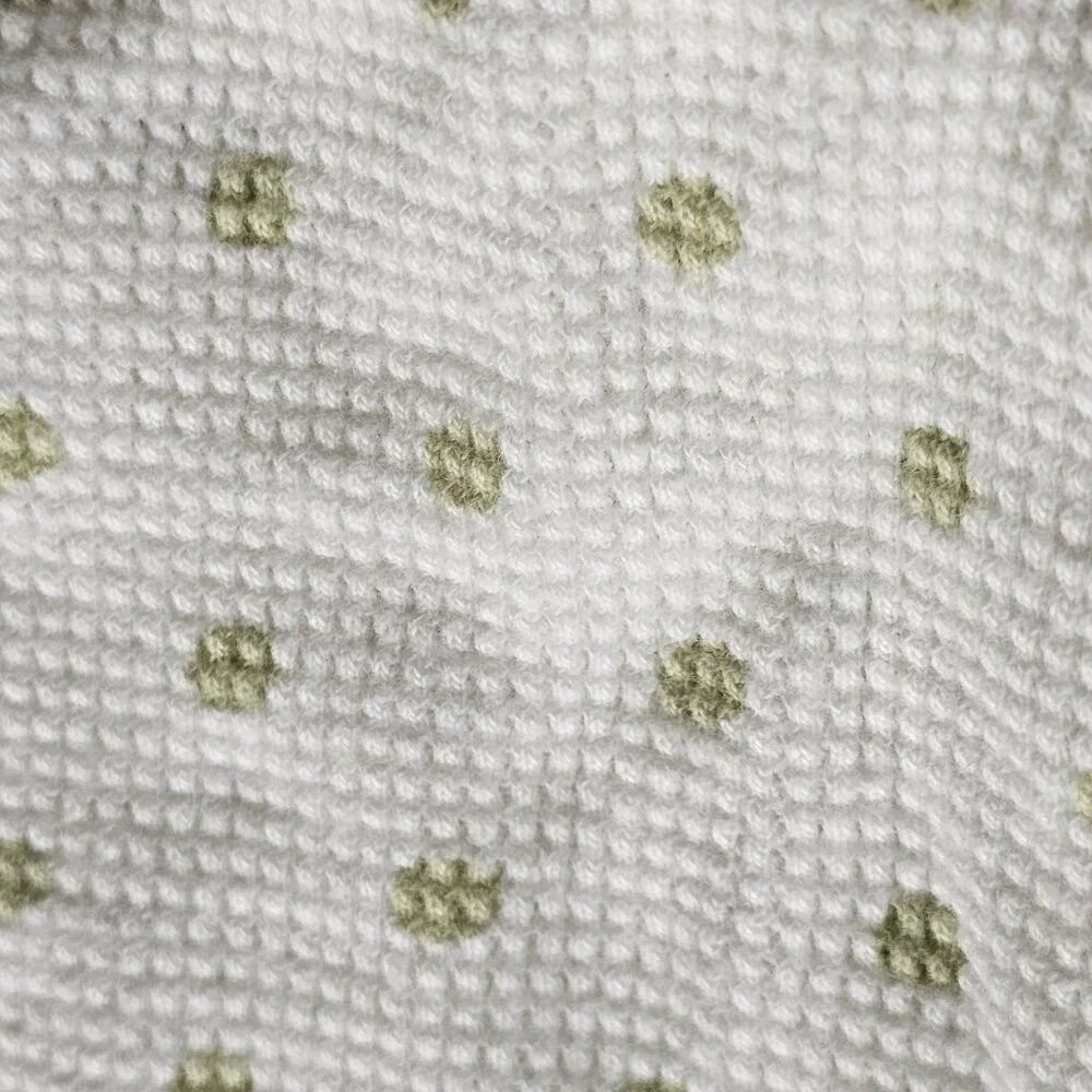 Parent's Choice‎ White Green Polka Dot Baby Blanket Thermal Waffle Weave 26x28